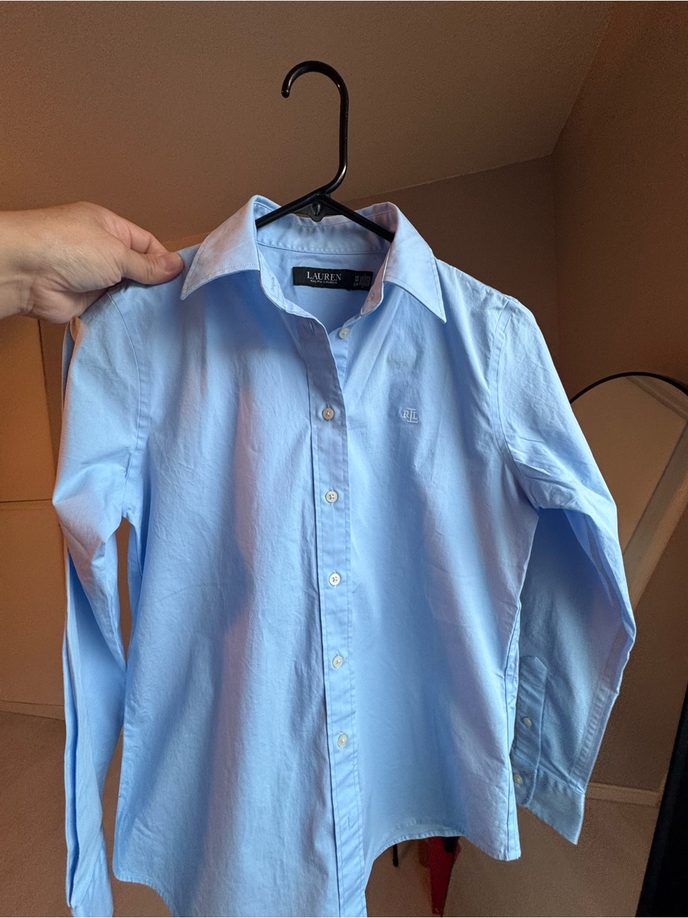 Ralph Lauren Light Blue Women's Cotton Button-Down Shirt